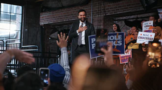New York City Mayor Zohran Mamdani during an event at the Knockdown Center in Queens, April 12, 2026.