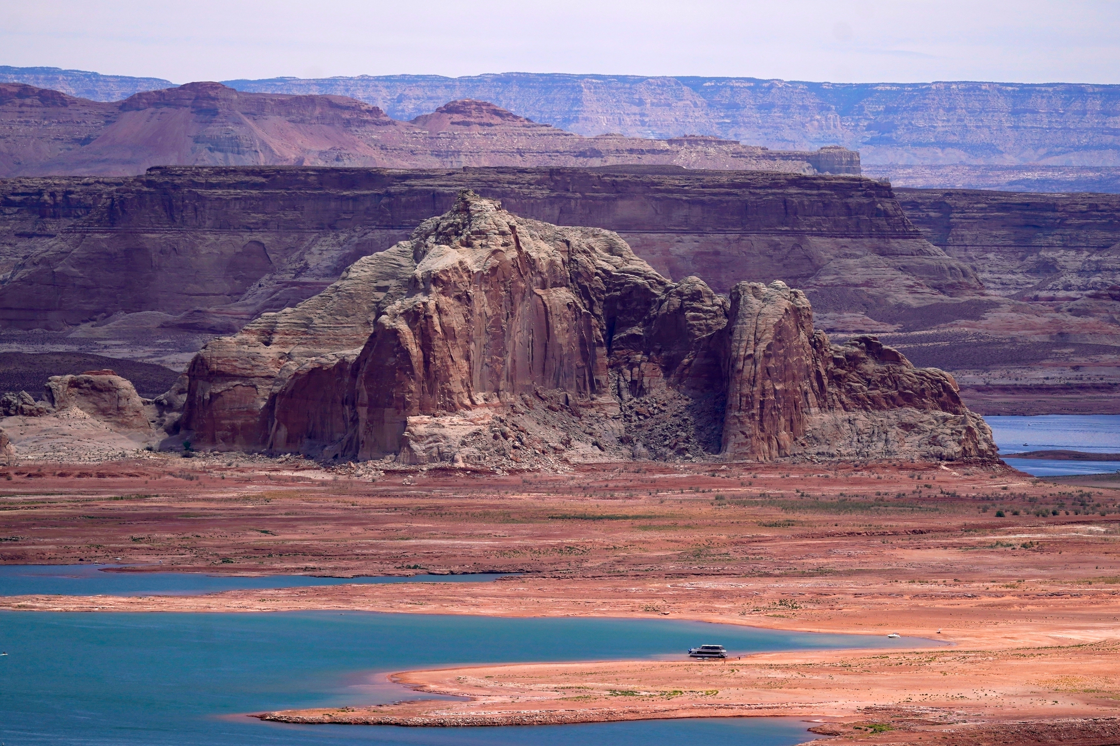 Low water levels at Wahweap Bay at Lake Powell, Wahweap, Ariz., June 9, 2021.