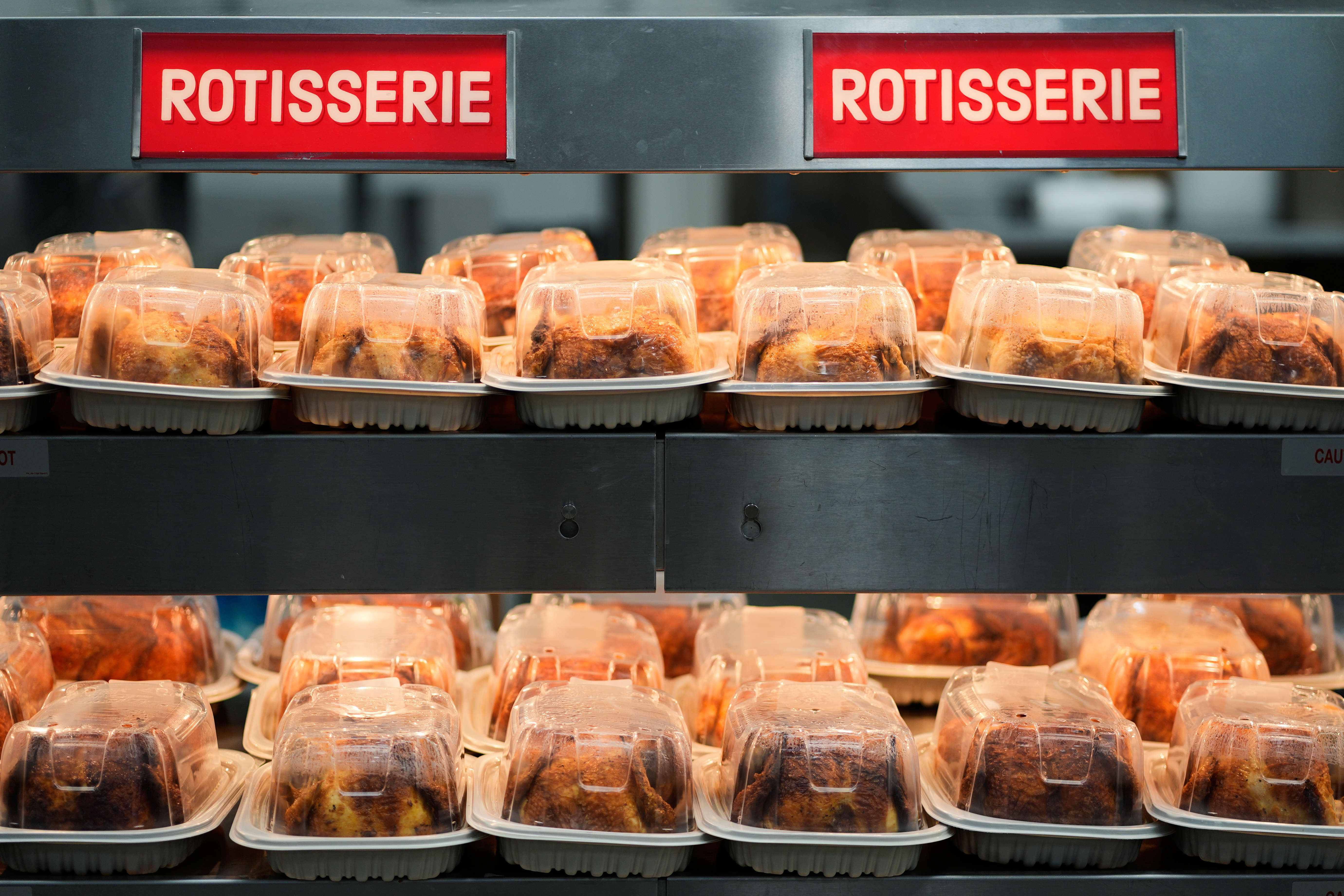 Rotisserie chickens at a Sam's Club in Bentonville, Ark., Sept. 24, 2025.