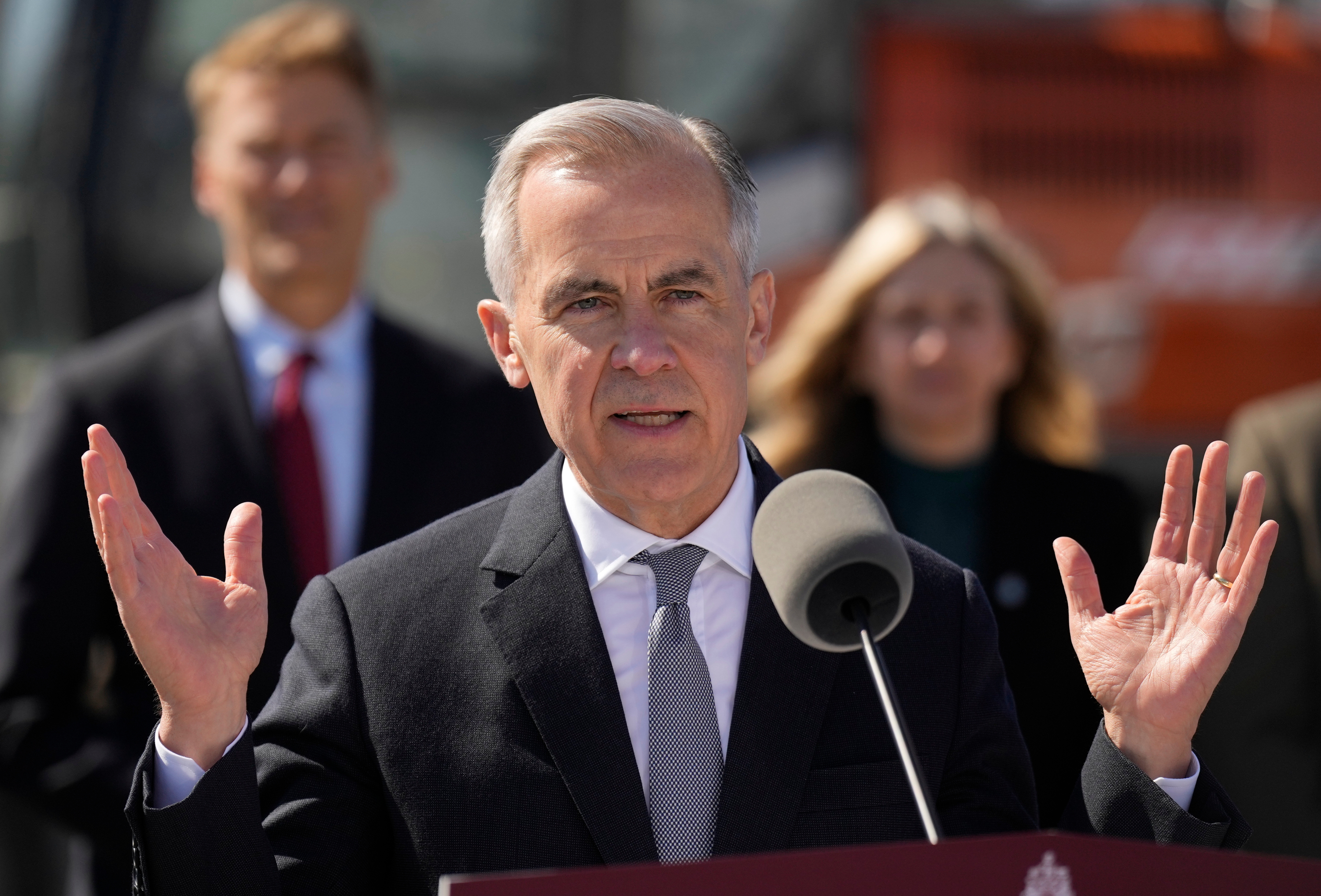 Prime Minister Mark Carney responds to a question during an event in Ottawa, April 23, 2026.