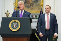 President Donald Trump, left, speaks during an event with Environmental Protection Agency director Lee Zeldin in the Roosevelt Room of the White House, Feb. 12, 2026, in Washington.