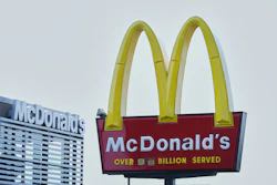 A McDonald's logo is shown at a restaurant in Warren, Mich., Tuesday, Sept. 2, 2025.