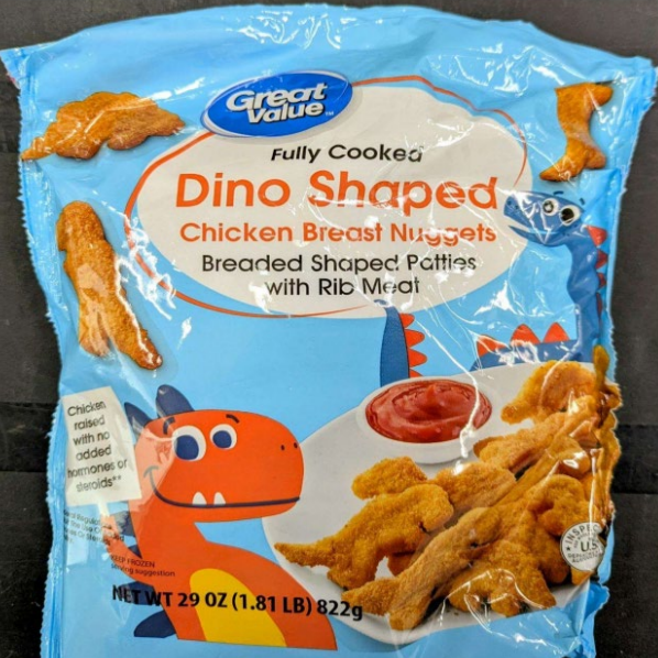 Walmart Great Value Fully Cooked Dino Shaped Chicken Breast Nuggets were recently the subject of a public health alert.