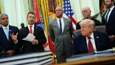 Dr. Marty Makary, commissioner of the Food and Drug Administration, speaks in the Oval Office of the White House, April 18, 2026.