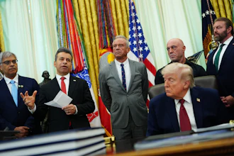 Dr. Marty Makary, commissioner of the Food and Drug Administration, speaks in the Oval Office of the White House, April 18, 2026.