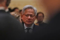 Nvidia CEO Jensen Huang prior to a state dinner with President Donald Trump and Chinese President Xi Jinping at the Great Hall of the People ,May 14, 2026, Beijing.