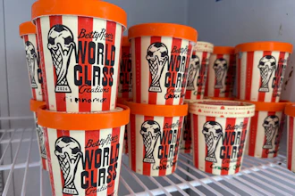 Special flavors of Betty Rae's Ice Cream are displayed in Kansas City, Mo., April 28, 2026.