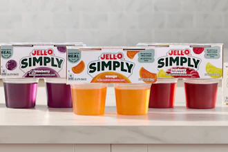 An undated photo showing a new line of Jell-O products.
