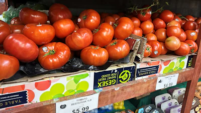 Tomatoes at a supermarket in New York, May 26, 2026.
