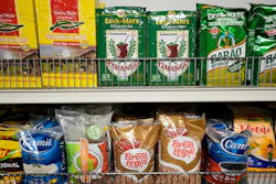 Goods imported from Brazil are displayed at Amazonia Brasil in Newark, N.J., Aug. 7, 2025.