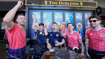 Scottish fans at a pub in Boston, June 13, 2026.
