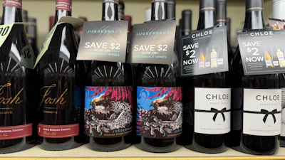 Josh Cellars Reserve, Juggernaut and Chloe wines at a grocery store in Concord, N.H., June 8, 2026.