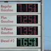 Prices displayed at a gas station in San Francisco, April 29, 2026.