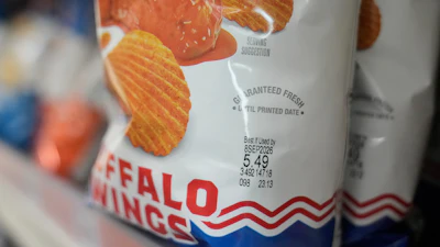 A Best If Used By date on a package of potato chips at Park Plaza Fine Foods, San Francisco, June 30, 2026.