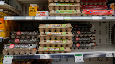Eggs for sale at a grocery store, Feb. 10, 2026, Chicago.