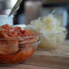 Kimchi, sauerkraut and yogurt displayed on a kitchen table in New York, July 10, 2026.