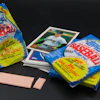 Baseball trading cards, gum and packs are displayed in Phoenix, July 15, 2026.