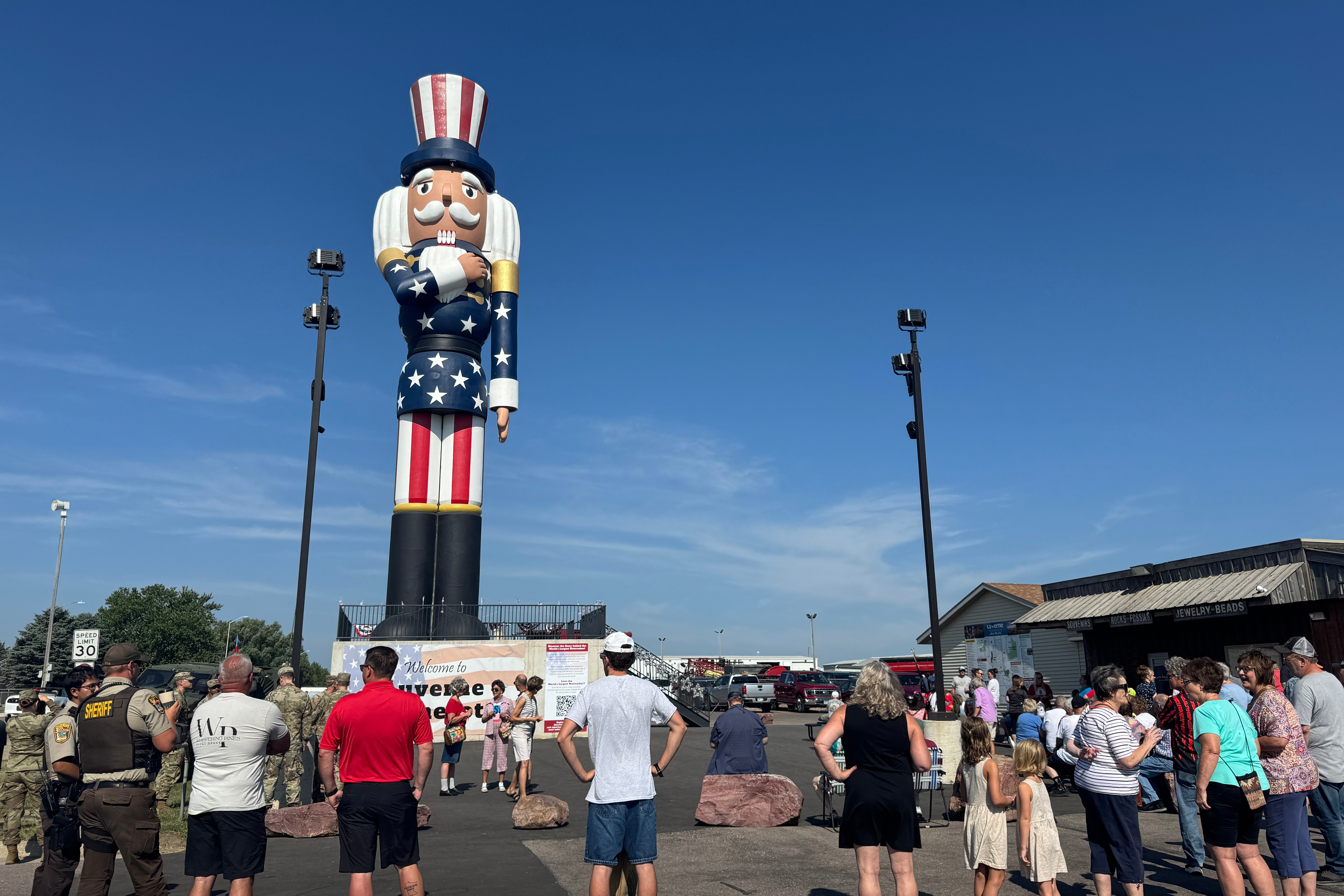 A ribbon-cutting ceremony for 'Verne the Patriot' in Luverne, Minn., July 18, 2026.