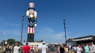 A ribbon-cutting ceremony for 'Verne the Patriot' in Luverne, Minn., July 18, 2026.