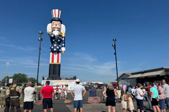A ribbon-cutting ceremony for 'Verne the Patriot' in Luverne, Minn., July 18, 2026.