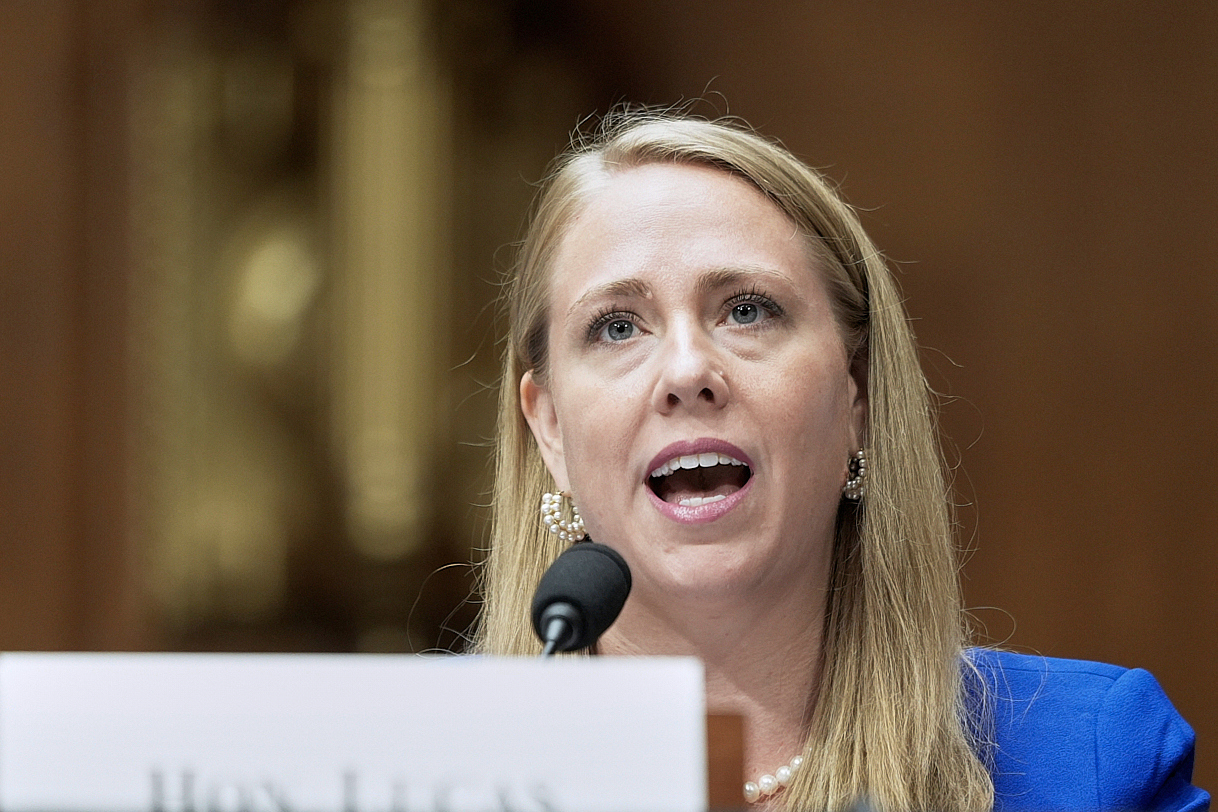 Andrea Lucas, nominee to be a member of the Equal Employment Opportunity Commission, testifies during a Senate Health, Education, Labor, and Pensions (HELP) Committee hearing, June 18, 2025.