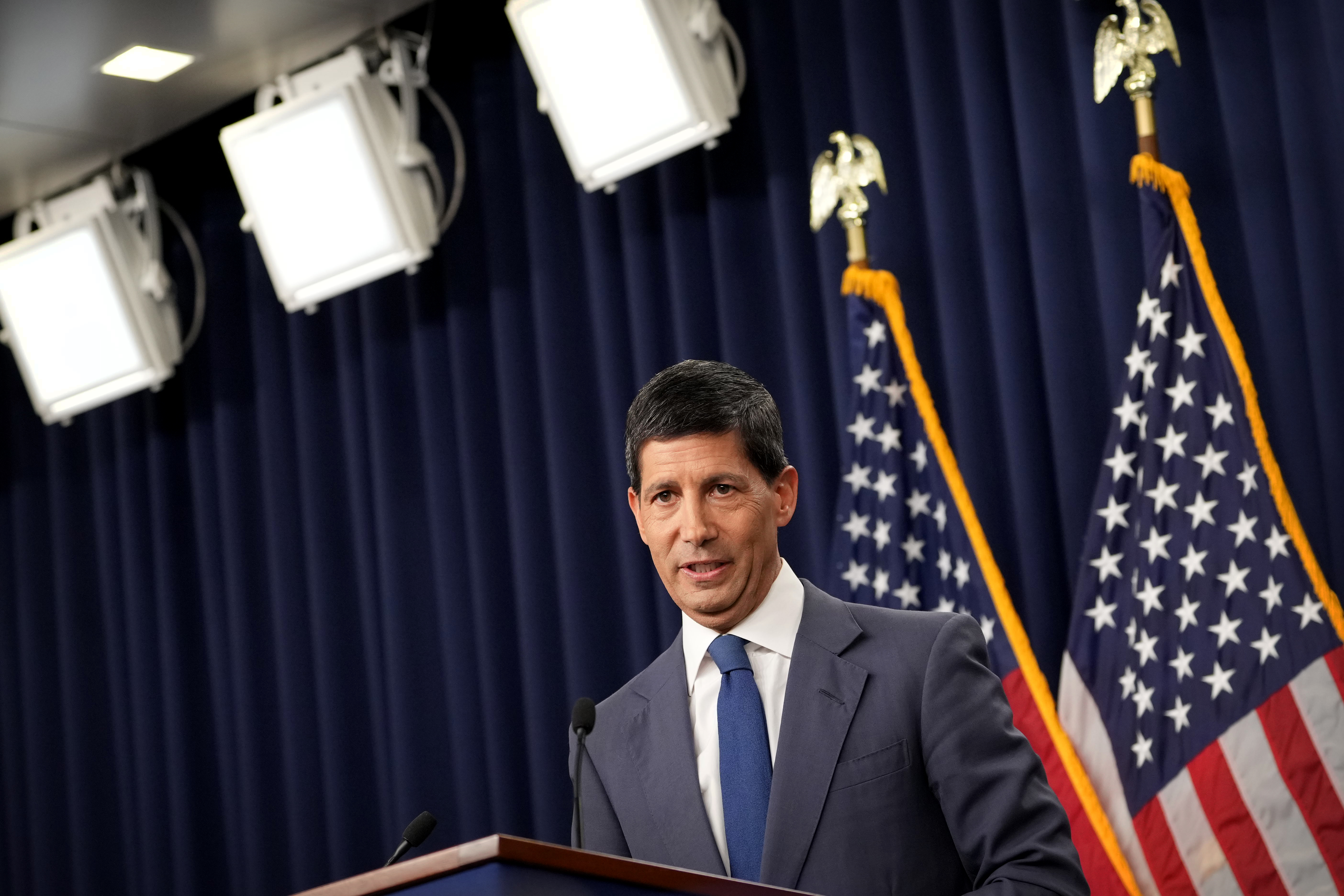 Federal Reserve Board Chairman Kevin Warsh speaks during a news conference at the Federal Reserve in Washington, July 29, 2026.