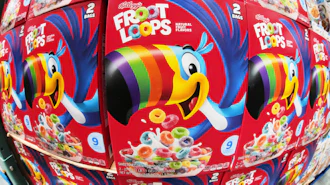 Kellogg's Froot Loops are displayed in a Costco in Pittsburgh, July 14, 2025.