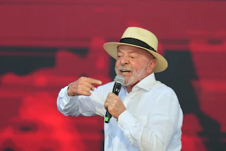 Brazilian President Luiz Inacio Lula da Silva speaks during a meeting with members of the Homeless Workers Movement, Taboao da Serra, Brazil, Aug. 8, 2026.