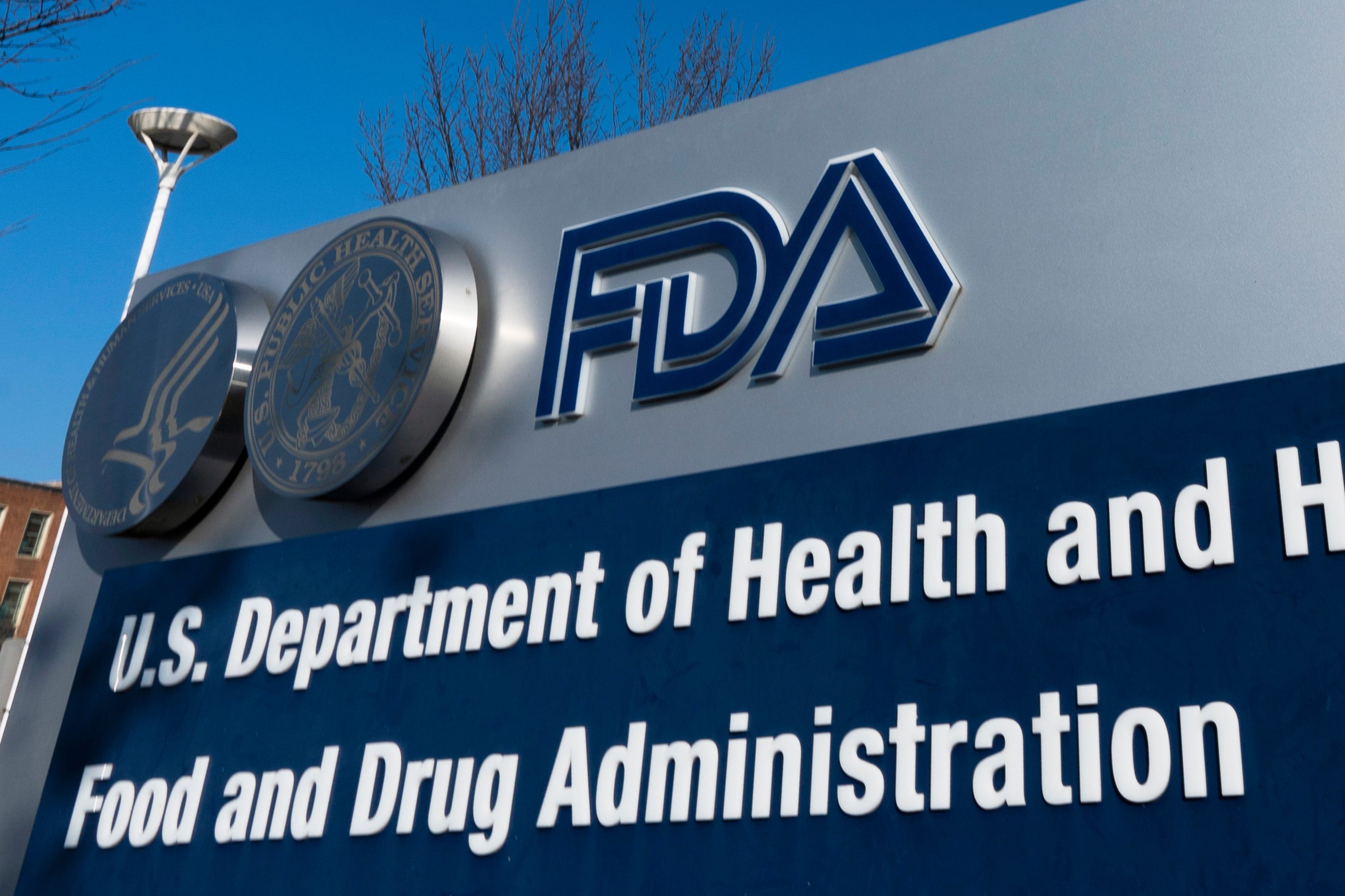 A sign for the U.S. Food and Drug Administration outside offices in Silver Spring, Md., Dec. 10, 2020.