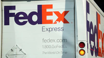 A FedEx delivery van, Sept. 13, 2023, Denver.