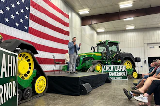 Zach Lahn, the Republican nominee for Iowa governor, in Arlington, Iowa, Aug. 4, 2026.