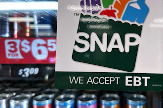 A SNAP EBT sign at a gas station in Riverwoods, Ill., Nov. 1, 2025.