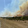 The Ross Fire burns in Palo Pinto County, Texas, Aug. 24, 2026.