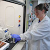 Stephanie Stoll starts a pump as part of an experiment studying the removal of PFAS from water samples at a U.S. Environmental Protection Agency lab in Cincinnati, April 10, 2024.