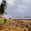 Damage caused by Hurricane Lowell in Poʻipū on Kauaʻi's south shore, Hawaii, Sept. 8, 2026.