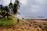 Damage caused by Hurricane Lowell in Poʻipū on Kauaʻi's south shore, Hawaii, Sept. 8, 2026.