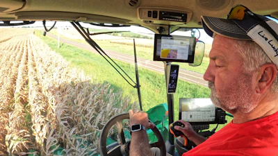 Farmer Jason Kurtz harvests corn near Forest City, Mo., Sept. 8, 2026.