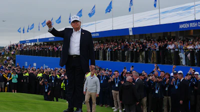 President Trump attends the Irish Open in Doonbeg, Ireland, Sept. 13, 2026.