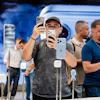 People shop at the Apple store on Fifth Avenue on the day of Apple's launch of the iPhone 18 Pro, Sept. 18, 2026, New York.