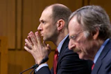 Austan Goolsbee, left, then-Council of Economic Advisers Chairman under President Barack Obama, testifies on Capitol Hill, Feb. 28, 2013.