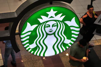 A Starbucks sign in the Galleria Mall in Buffalo, N.Y., Aug. 26, 2026.