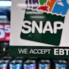 A SNAP EBT sign at a gas station in Riverwoods, Ill., Nov. 1, 2025.