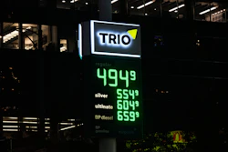 Gas prices are shown at a station in Chicago, Oct. 14, 2026.