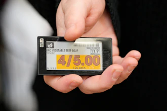 An electronic price tag at a Kroger store in Monroe, Ohio, Nov. 13, 2024.