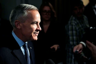 Prime Minister Mark Carney takes questions from journalists as he arrives for a meeting of the federal cabinet on Parliament Hill in Ottawa, Oct. 20, 2026.