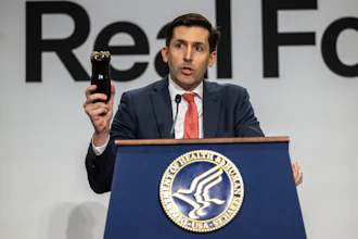 Calley Means, senior advisor for the U.S. Department of Health and Human Services, delivers remarks at HHS Headquarters in Washington, Feb. 11, 2026.