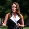 Agriculture Secretary Brooke Rollins speaks with reporters at the White House, Aug. 25, 2026.