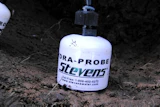 DORA-PROBE Stevens water monitoring probe inserted in soil during field measurement
