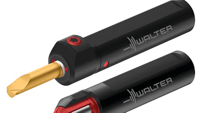 Two Walther soldering irons with black handles, gold tips, and red accents displayed side by side